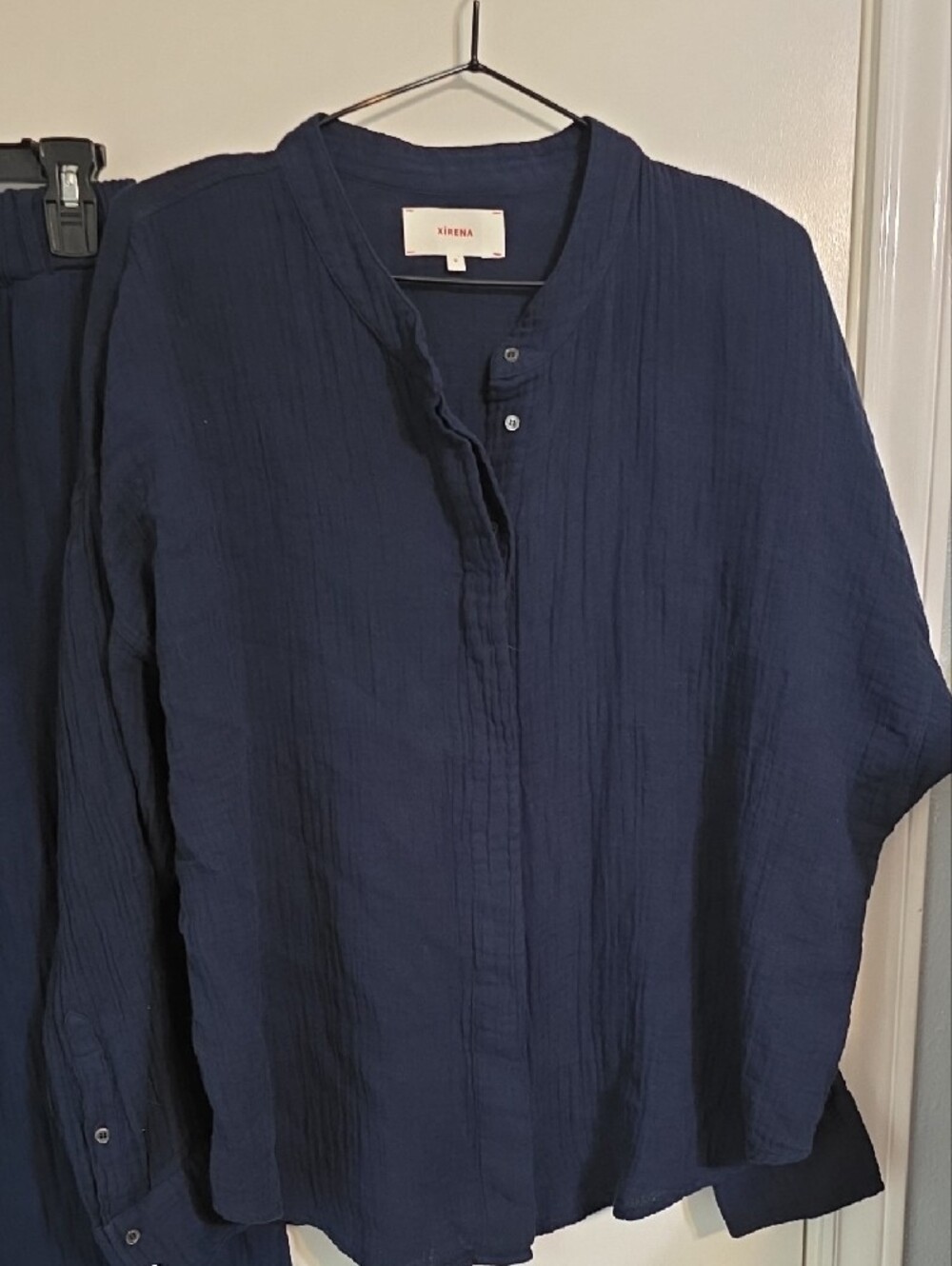 XiRENA Navy Blue Cotton Two-Piece Pant Set Sz L - Picture 3 of 10